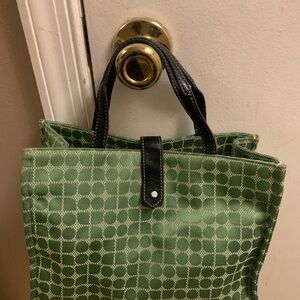 Stylish Green Tote Bag with Black Handles